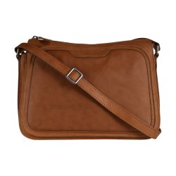 Cappella, Belsac cognac crossbody med lang regulerbar rem og flere rum