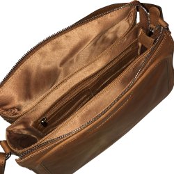 Cappella, Belsac cognac crossbody med lang regulerbar rem og flere rum