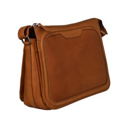 Cappella, Belsac cognac crossbody med lang regulerbar rem og flere rum