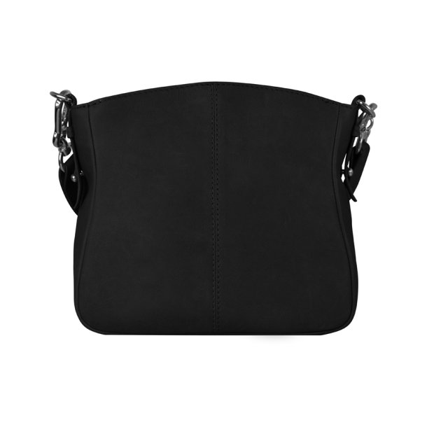 Chatrin, Belsac sort skuldertaske i skind med praktisk frontlomme