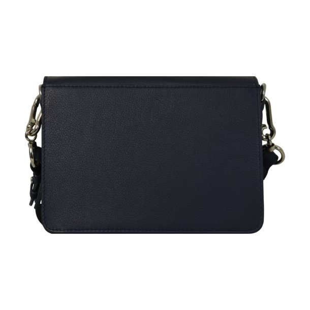 Chernaya, Belsac blå crossbody i skind med kraftig aftagelig rem