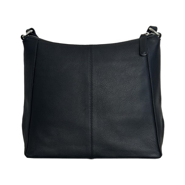 Cici, Belsac sort crossbody i skind med toplynls og lang rem
