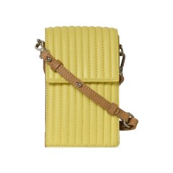 Kate, Belsac beige/gul mobiltaske i skind med overslag og lang rem