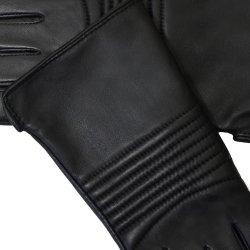 Kirsty, Belsac sort skindhandske i bl�dt l�der med tuber 