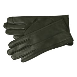 Klaramarie, Belsac kort skindhandske i grn med stikninger