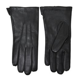 Belsac, sort herre skindhanske med stikninger p fronten