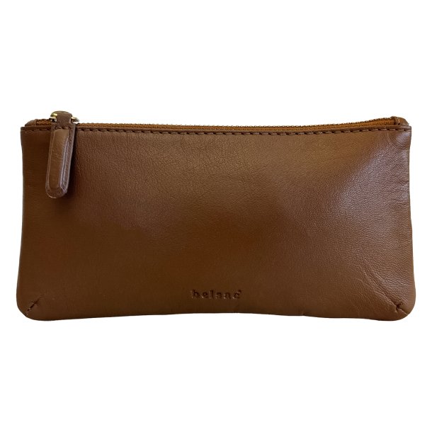 Belsac cognac makeup pung/penalhus I skind med lynls