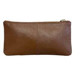 Belsac cognac makeup pung/penalhus I skind med lynls