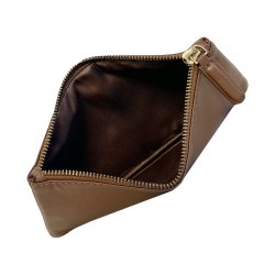 Belsac cognac makeup pung/penalhus I skind med lynls