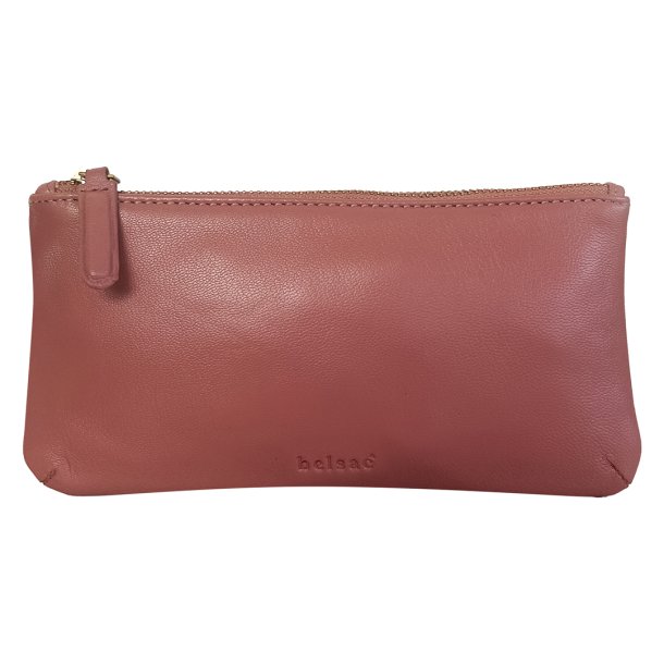 Belsac rosa makeup pung/penalhus I skind med lynl�s