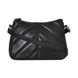 Amanda, Belsac sort crossbody i bldt lder med regulerbar rem 