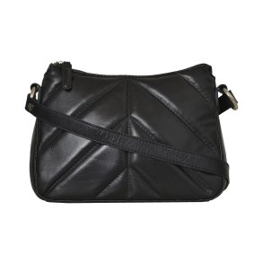 Amanda, Belsac sort crossbody i bl�dt l�der med regulerbar rem 