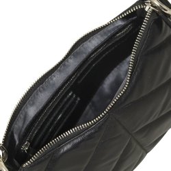 Amanda, Belsac sort crossbody i bldt lder med regulerbar rem 