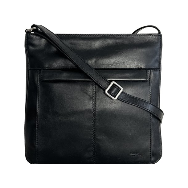 Amandine, Belsac sort crossbody med et stort rum og lang regulerbar rem