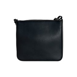 Luca, Belsac sort crossbody i skind med frontlomme og regulerbar rem