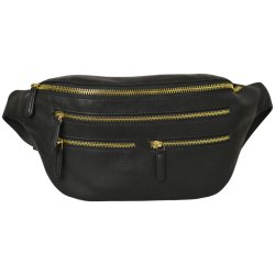 Odine,  Belsac sort b�ltetaske i skind med mange gode rum