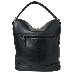 Pil, Belsac sort skuldertaske i bl�dt skind med kraftig rem