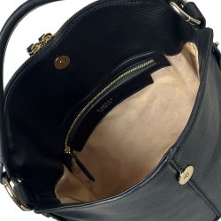 Pil, Belsac sort skuldertaske i bl�dt skind med kraftig rem