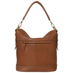 Pil, Belsac cognac skuldertaske i bl�dt skind med kraftig rem