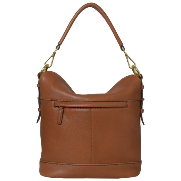 Pil, Belsac cognac skuldertaske i bl�dt skind med kraftig rem