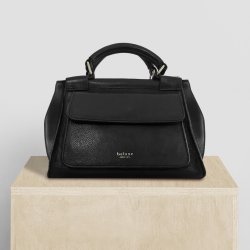 Rachel, Belsac sort crossbody i skind med frontlomme og lang regulerbar rem