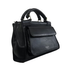 Rachel, Belsac sort crossbody i skind med frontlomme og lang regulerbar rem