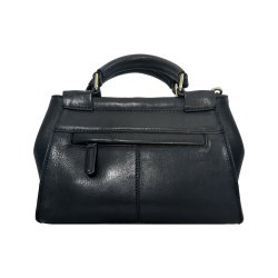 Rachel, Belsac sort crossbody i skind med frontlomme og lang regulerbar rem