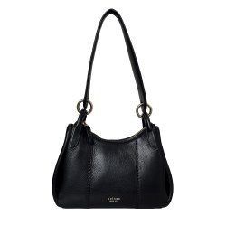 Rebecca, Belsac sort skuldertaske i skind med kraftig rem