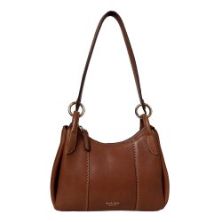 Rebecca, Belsac cognac skuldertaske i skind med kraftig rem