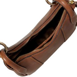 Rebecca, Belsac cognac skuldertaske i skind med kraftig rem