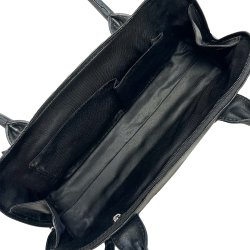 Amaliemia, Belsac sort skuldertaske i skind med kraftig skulderrem