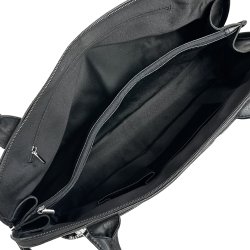 Amaliya, Belsac sort skuldertaske i skind med kraftig skulderrem og flere rum