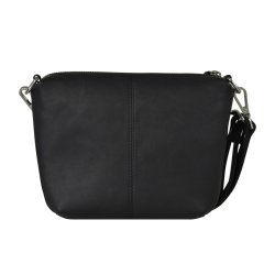 Ciana, Belsac sort crossbody i blødt skind med front i ruskind og lang rem