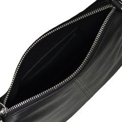 Ciana, Belsac sort crossbody i blødt skind med front i ruskind og lang rem