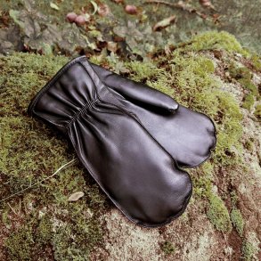 Belsac, sort skindluffe med fleecefor og elastik ved hndled