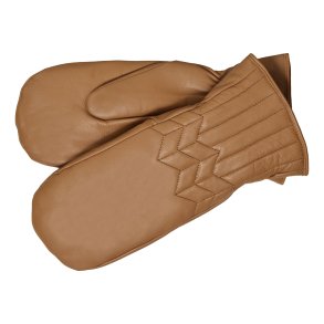 Klo�, Belsac skindluffe i camel med quilt p� oversiden