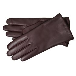 Masha, Belsac kort skindhandske i burgundy med touch