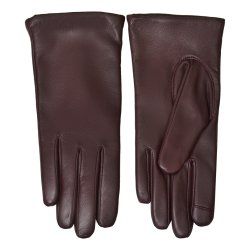 Masha, Belsac kort skindhandske i burgundy med touch