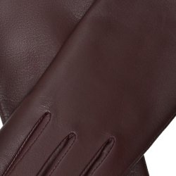 Masha, Belsac kort skindhandske i burgundy med touch