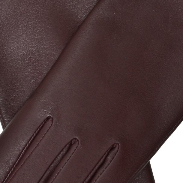 Masha, Belsac kort skindhandske i burgundy med touch