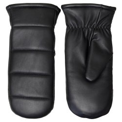 Mauda, Belsac skindluffe i sort med syninger p oversiden