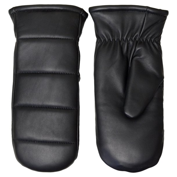 Mauda, Belsac skindluffe i sort med syninger p oversiden