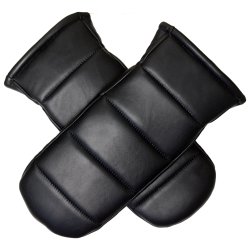 Mauda, Belsac skindluffe i sort med syninger p oversiden