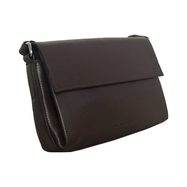 Fala, Belsac brun crossbody med overslag og lang regulerbar rem