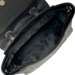 Zeleste, Belsac sort håndtaske i skind med kort hank og lang crossbody rem