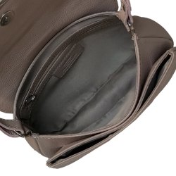 Josefin, Belsac rosa skuldertaske/crossbody i skind med flere rum og overslag