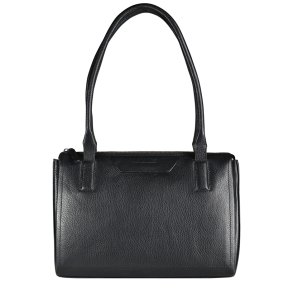 Estelle, Belsac sort rummelig skuldertaske i skind med kraftige skulderremme