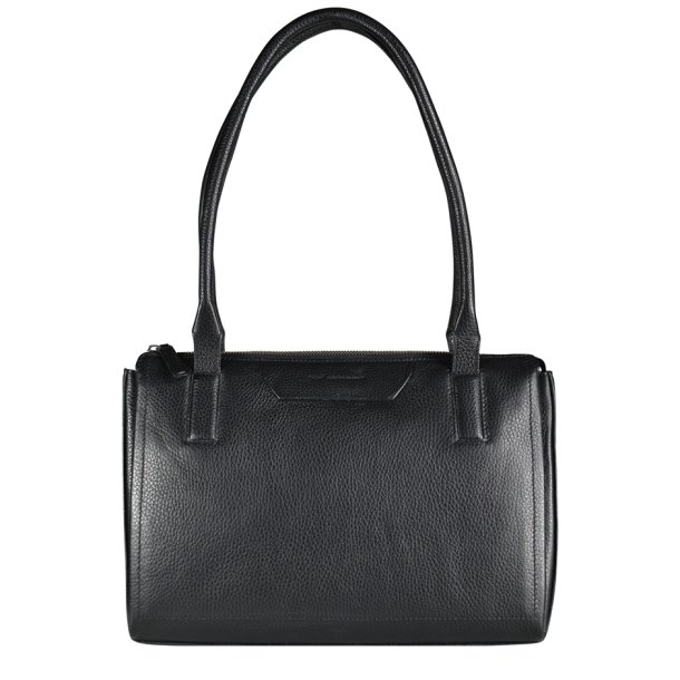 Estelle, Belsac sort rummelig skuldertaske i skind med kraftige skulderremme