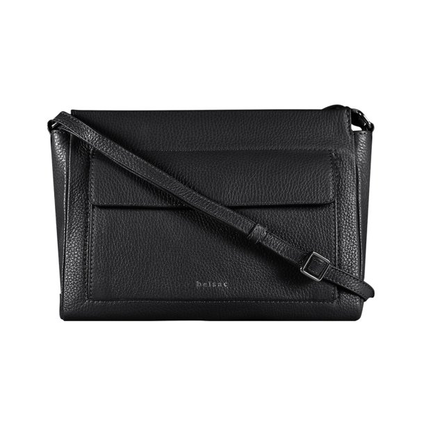  Kasa, Belsac sort crossbody i bldt skind med stor forlomme og lang rem