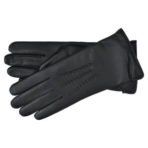 Marseille, Belsac, lang skindhandske i sort med kraftige syninger